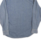 RIFLE Mens Blue Denim Shirt M Long Sleeve Button Front Casual Cotton Blend