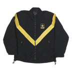 Mens Black & Yellow U.S. Army Logo Synthetic Zip Jacket M Plain Comfortable