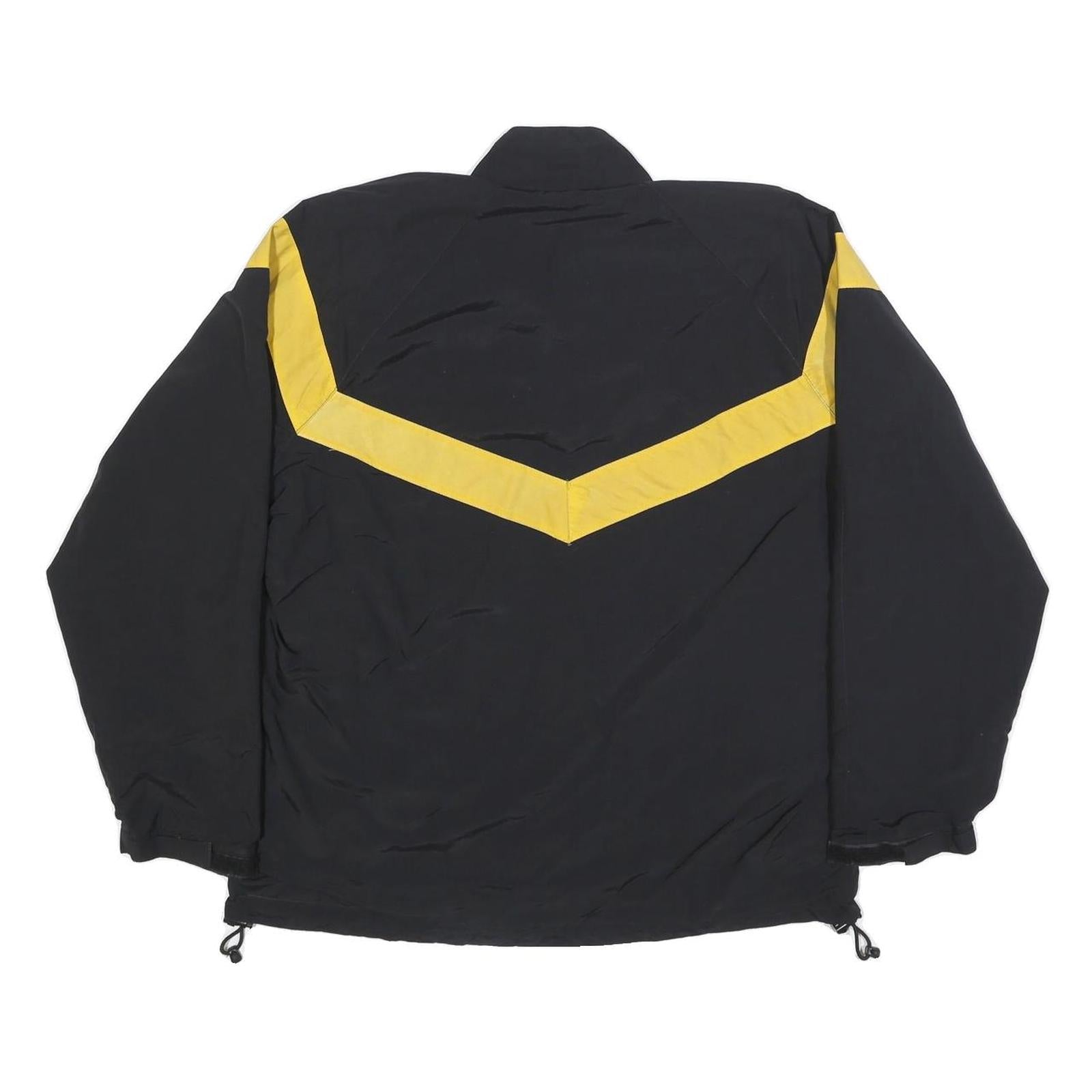 Mens Black & Yellow U.S. Army Logo Synthetic Zip Jacket M Plain Comfortable