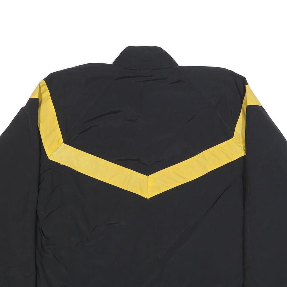 Mens Black & Yellow U.S. Army Logo Synthetic Zip Jacket M Plain Comfortable