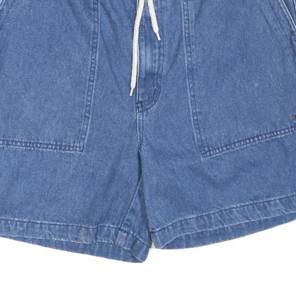 Mens Casual Blue Cotton Blend Drawstring Shorts L W36 Relaxed Fit