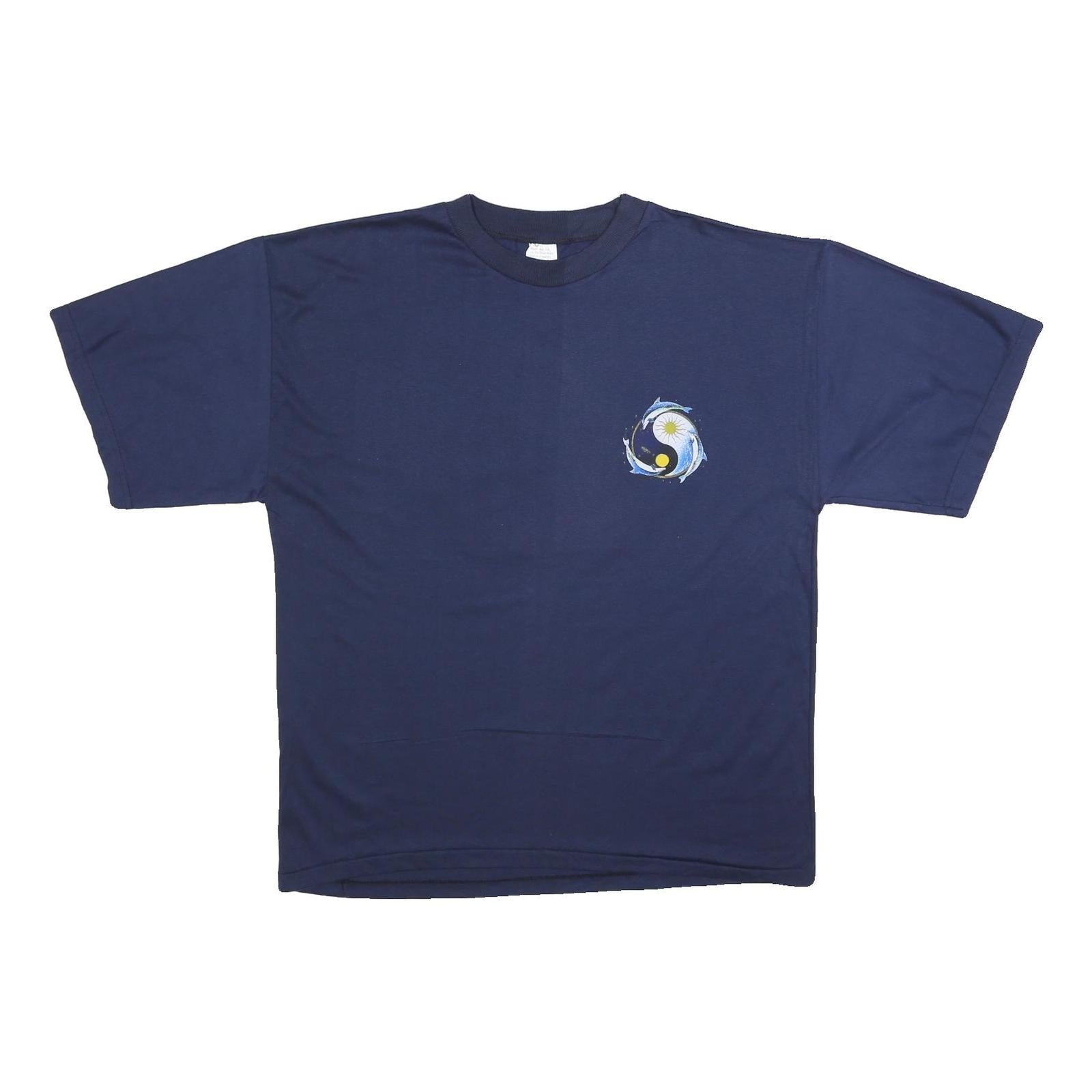 Mens Navy Blue Graphic T-Shirt XL Short Sleeve Crew Neck Preserve Our Oceans