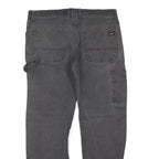 DICKIES Mens Jeans Black Regular Straight Denim Medium W36 L30 Workwear