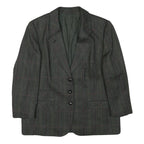 HENSEL AND MORTENSEN Womens Grey Wool Classic Jacket M Herringbone Check Pattern