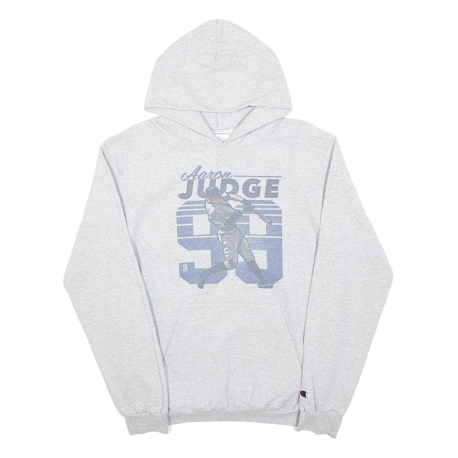 CHAMPION Boys Grey Aaron Judge Hoodie XL Baseball Cotton Blend Pullover
