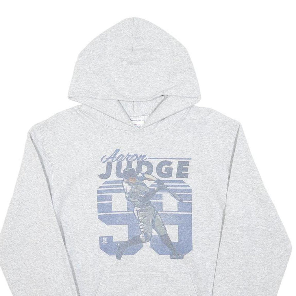 CHAMPION Boys Grey Aaron Judge Hoodie XL Baseball Cotton Blend Pullover