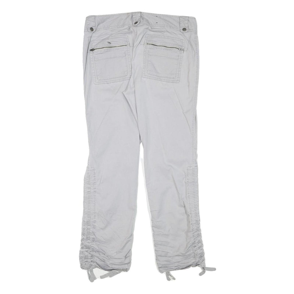 INC Womens White Cotton Blend Regular Leg Trousers W32 L28 Casual Zip Closure