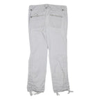 INC Womens White Cotton Blend Regular Leg Trousers W32 L28 Casual Zip Closure