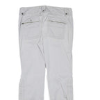 INC Womens White Cotton Blend Regular Leg Trousers W32 L28 Casual Zip Closure