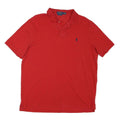 POLO RALPH LAUREN Mens Red Short Sleeve Plain L Cotton Blend Polo Shirt