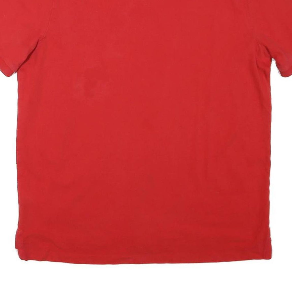 POLO RALPH LAUREN Mens Red Short Sleeve Plain L Cotton Blend Polo Shirt