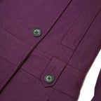 TOMMY HILFIGER Womens Purple Coat S Polyester Blend Plain Button Closure Elegant