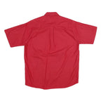 CINCH Mens Red Casual L Cotton Shirt Short Sleeve Button Pocket