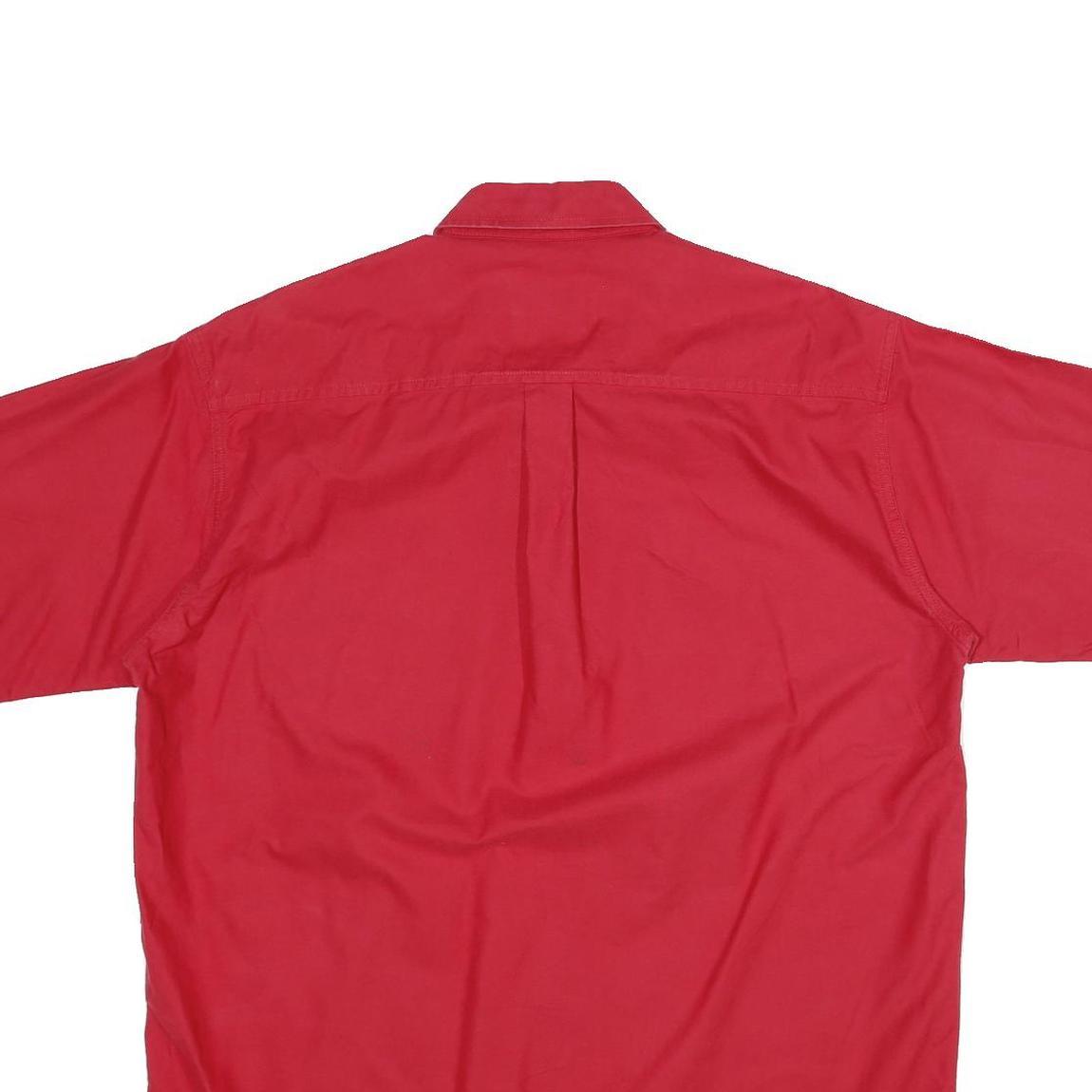 CINCH Mens Red Casual L Cotton Shirt Short Sleeve Button Pocket