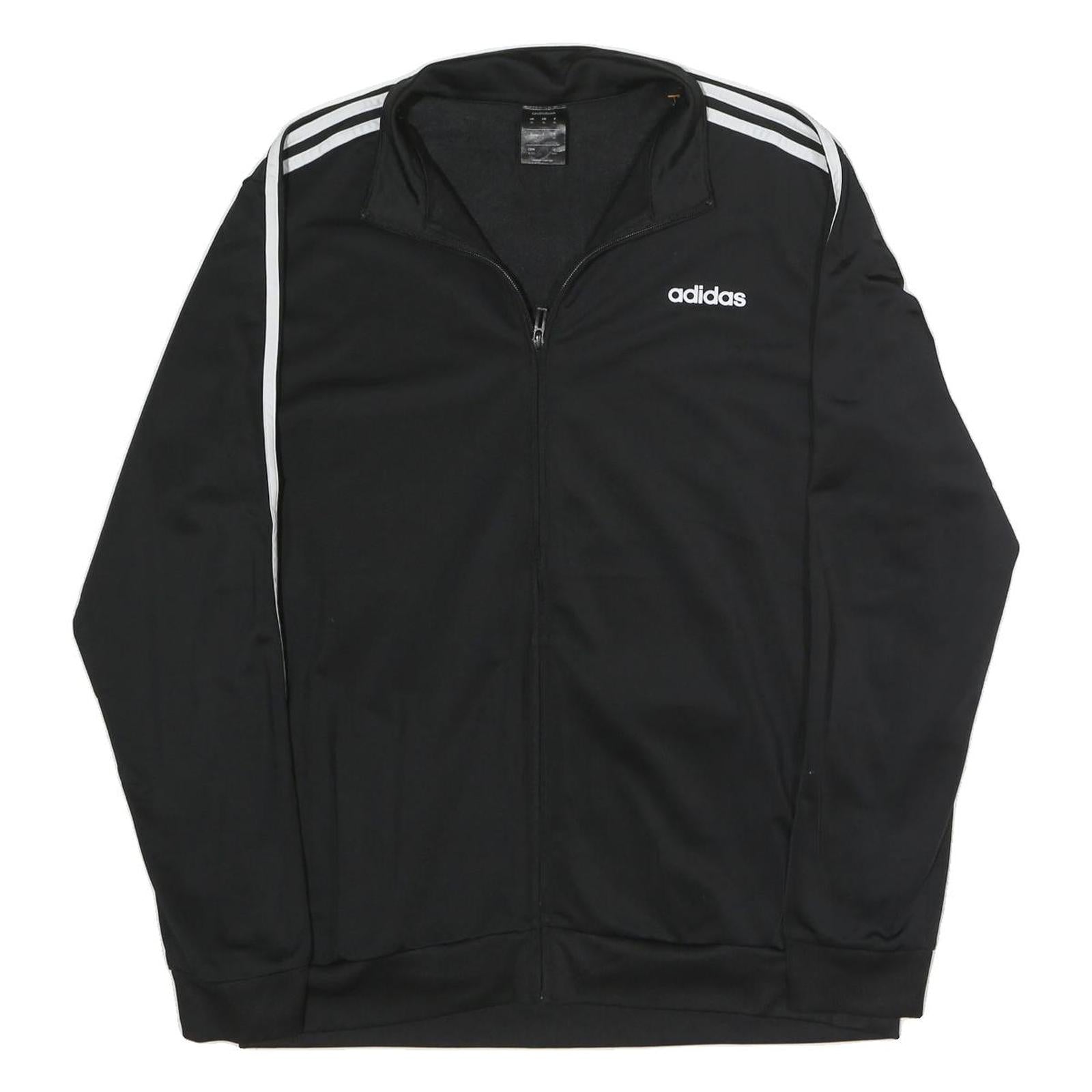 ADIDAS Mens Black White Classic Jacket XL Polyester Blend Zip Sportswear