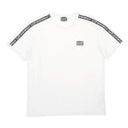 EA7 EMPORIO ARMANI Mens White Black Logo Tape Crew Neck Short Sleeve M Casual