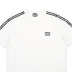 EA7 EMPORIO ARMANI Mens White Black Logo Tape Crew Neck Short Sleeve M Casual