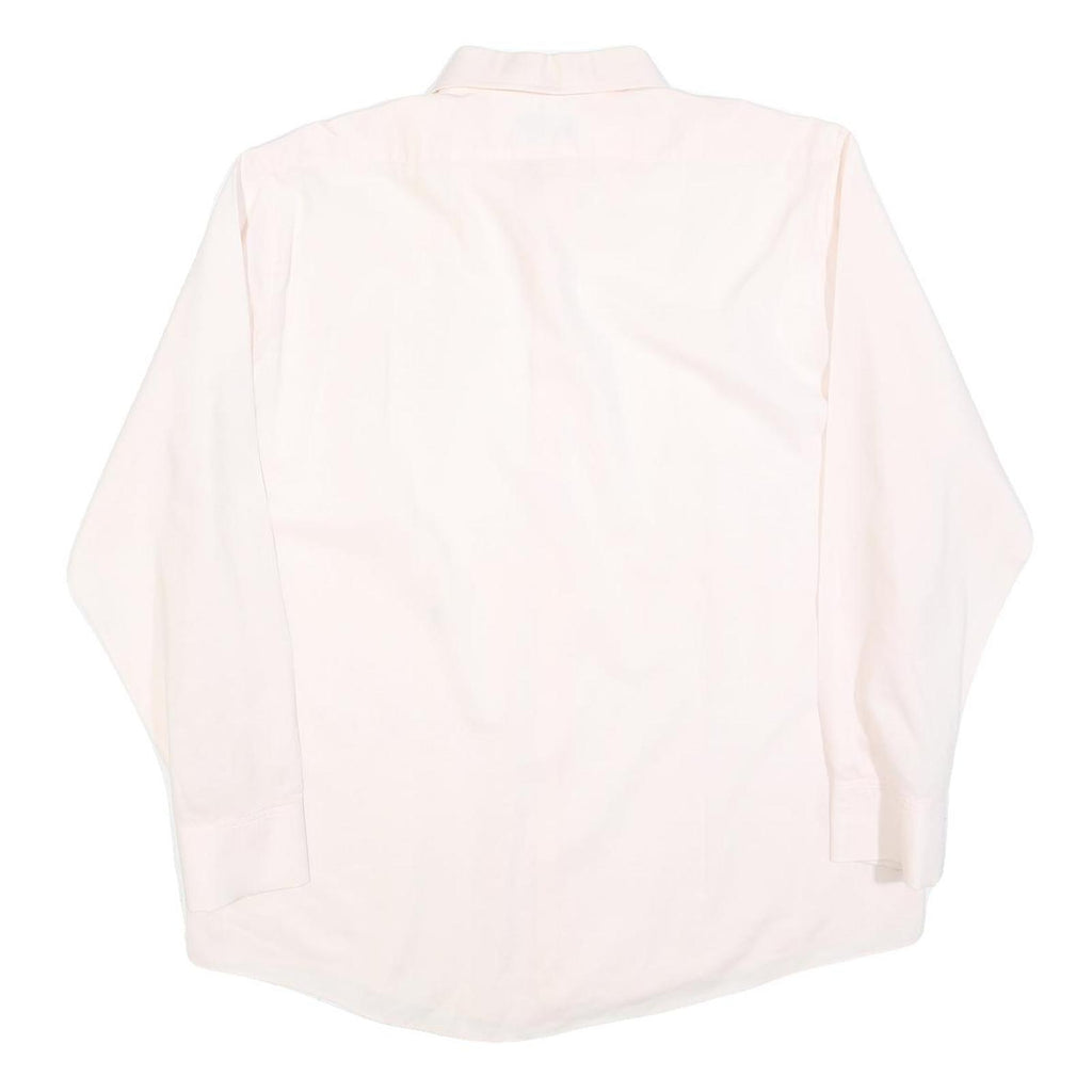 STAN Mens Cream Shirt L Cotton Blend Classic Button Collar Elegant Fit