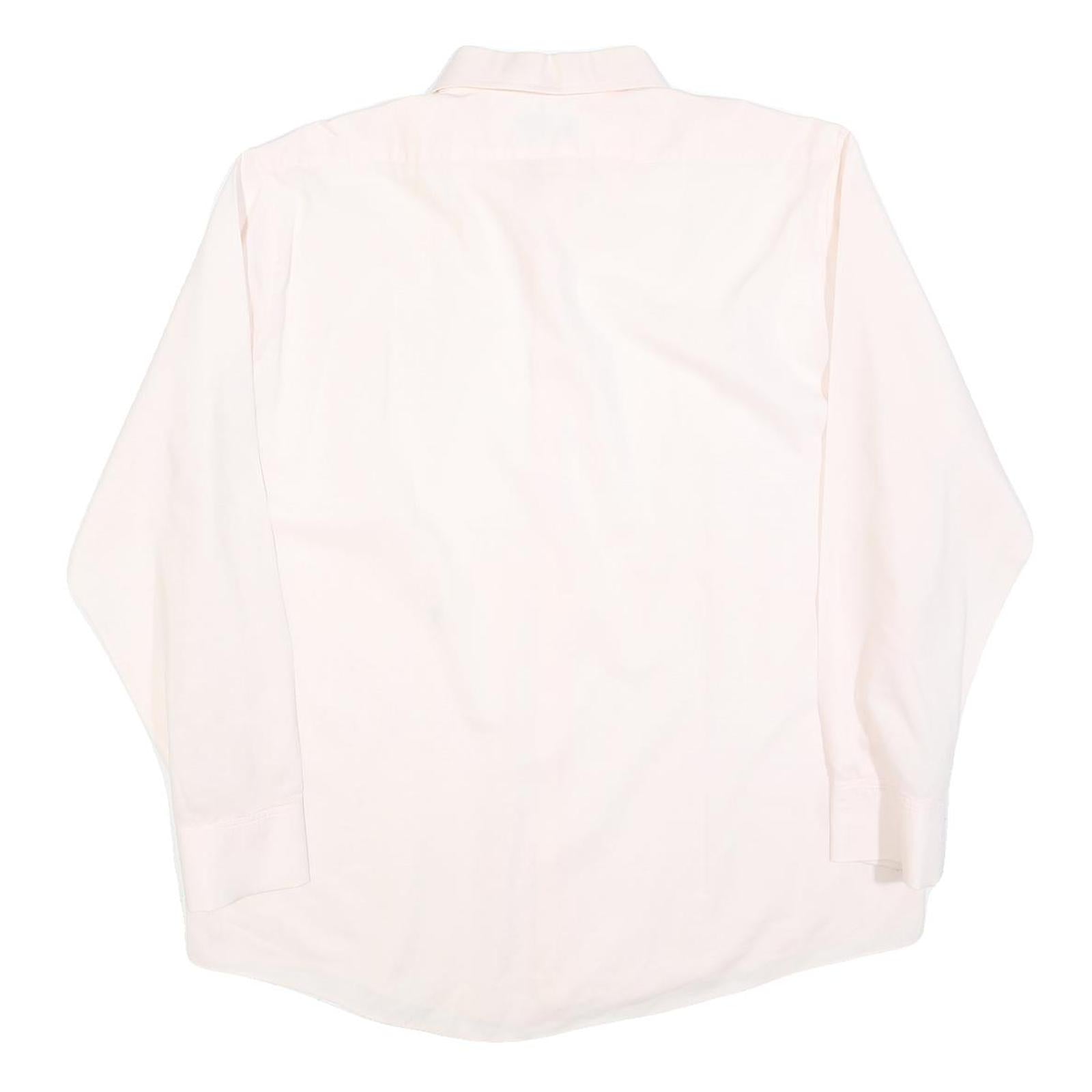 STAN Mens Cream Shirt L Cotton Blend Classic Button Collar Elegant Fit