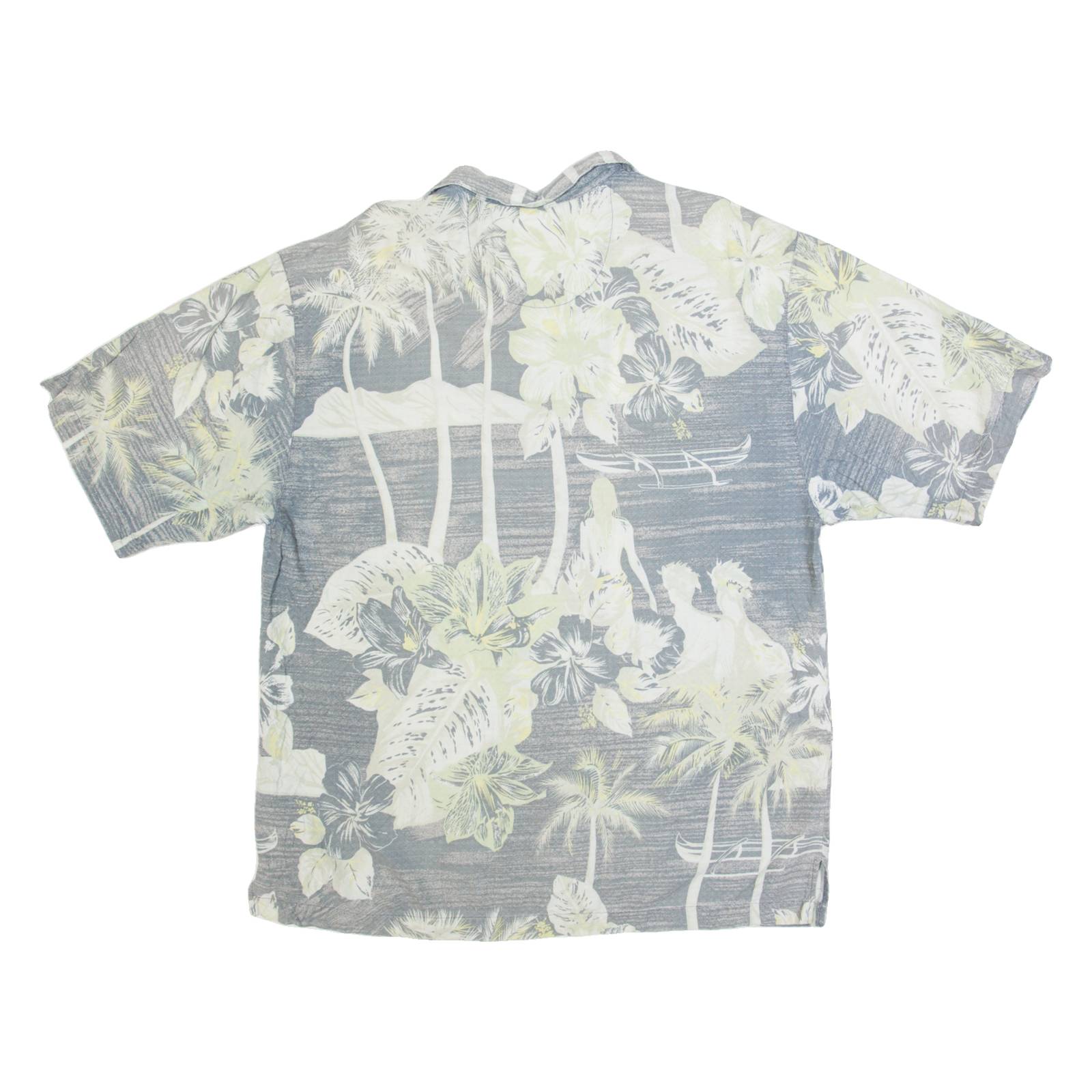 ISLAND REPUBLIC Mens Hawaiian Shirt Grey L