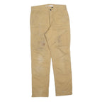 CARHARTT Mens Relaxed Beige Cotton Blend Zip Trousers W31 L32 Workwear Casual