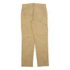 CARHARTT Mens Relaxed Beige Cotton Blend Zip Trousers W31 L32 Workwear Casual