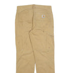 CARHARTT Mens Relaxed Beige Cotton Blend Zip Trousers W31 L32 Workwear Casual