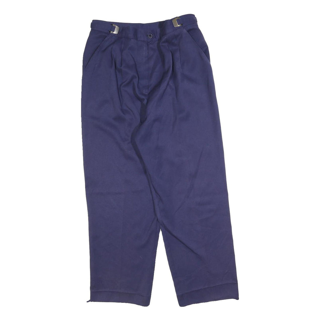 COUNTERPARTS Womens Regular Fit Blue Polyester Blend Trousers W30 L26 Zip