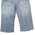 SAVVY Mens Cotton Blend Blue Denim Casual Shorts M W31 Stylish Stitch Detail