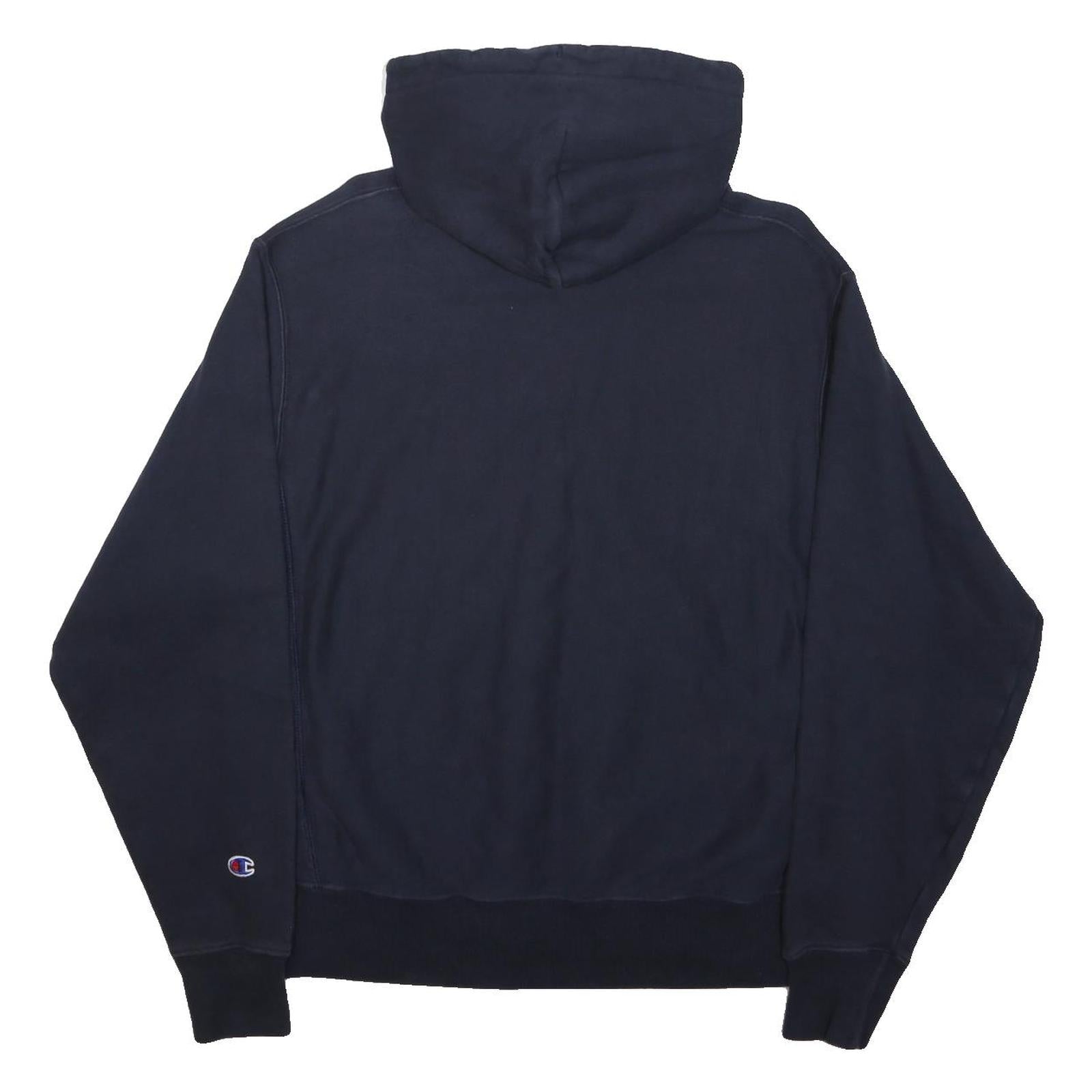 CHAMPION REVERSE WEAVE Mens Navy Georgetown Pullover Hoodie M Cotton