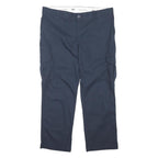 DICKIES Mens Cotton Blend Navy Regular Straight Trousers W42 L30 Workwear