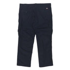 DICKIES Mens Cotton Blend Navy Regular Straight Trousers W42 L30 Workwear
