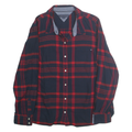 TOMMY HILFIGER Womens Navy & Red Check Shirt L Cotton Long Sleeve Button Up