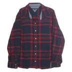 TOMMY HILFIGER Womens Navy & Red Check Shirt L Cotton Long Sleeve Button Up