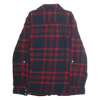 TOMMY HILFIGER Womens Navy & Red Check Shirt L Cotton Long Sleeve Button Up
