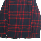 TOMMY HILFIGER Womens Navy & Red Check Shirt L Cotton Long Sleeve Button Up