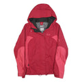 JACK WOLFSKIN Womens Red & Pink Outdoor Jacket UK 10 Polyester Blend Zip Hooded