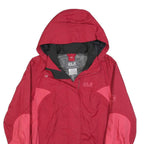 JACK WOLFSKIN Womens Red & Pink Outdoor Jacket UK 10 Polyester Blend Zip Hooded