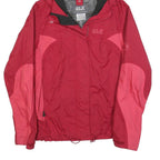 JACK WOLFSKIN Womens Red & Pink Outdoor Jacket UK 10 Polyester Blend Zip Hooded