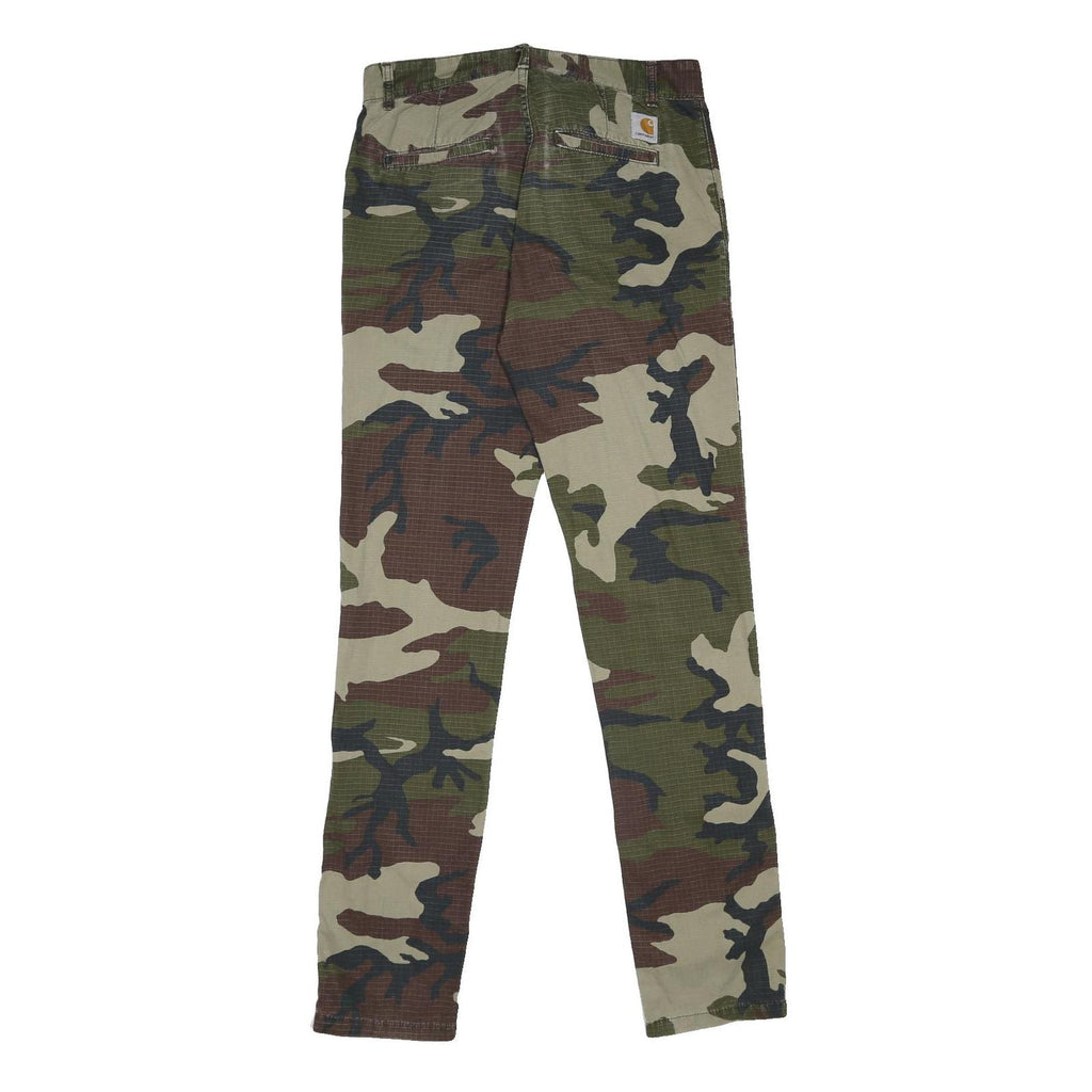 CARHARTT Mens Cotton Camouflage Slim Tapered Trousers W28 L32 Casual Outdoor