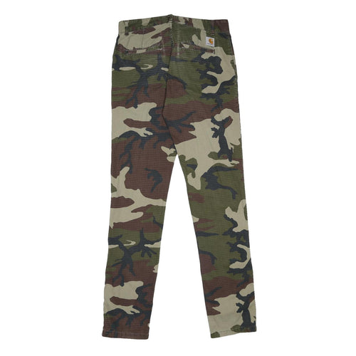 CARHARTT Mens Cotton Camouflage Slim Tapered Trousers W28 L32 Casual Outdoor