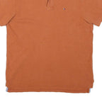TOMMY HILFIGER Mens Orange Short Sleeve Plain M Cotton Blend Polo Shirt Classic