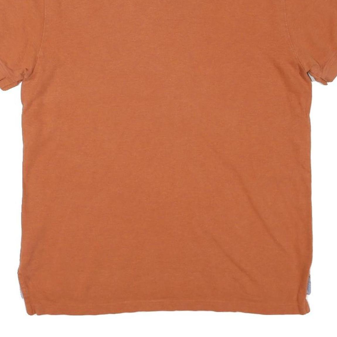 TOMMY HILFIGER Mens Orange Short Sleeve Plain M Cotton Blend Polo Shirt Classic