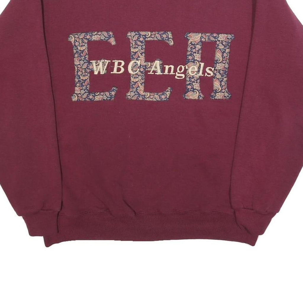 LEE Womens Maroon Paisley WBC Angels Crew Neck L Sweatshirt Pullover Cotton