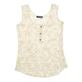 SISSEL EDELBO Womens Cream Floral Printed Silk Sleeveless Scoop Neck Top S