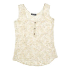 SISSEL EDELBO Womens Cream Floral Printed Silk Sleeveless Scoop Neck Top S