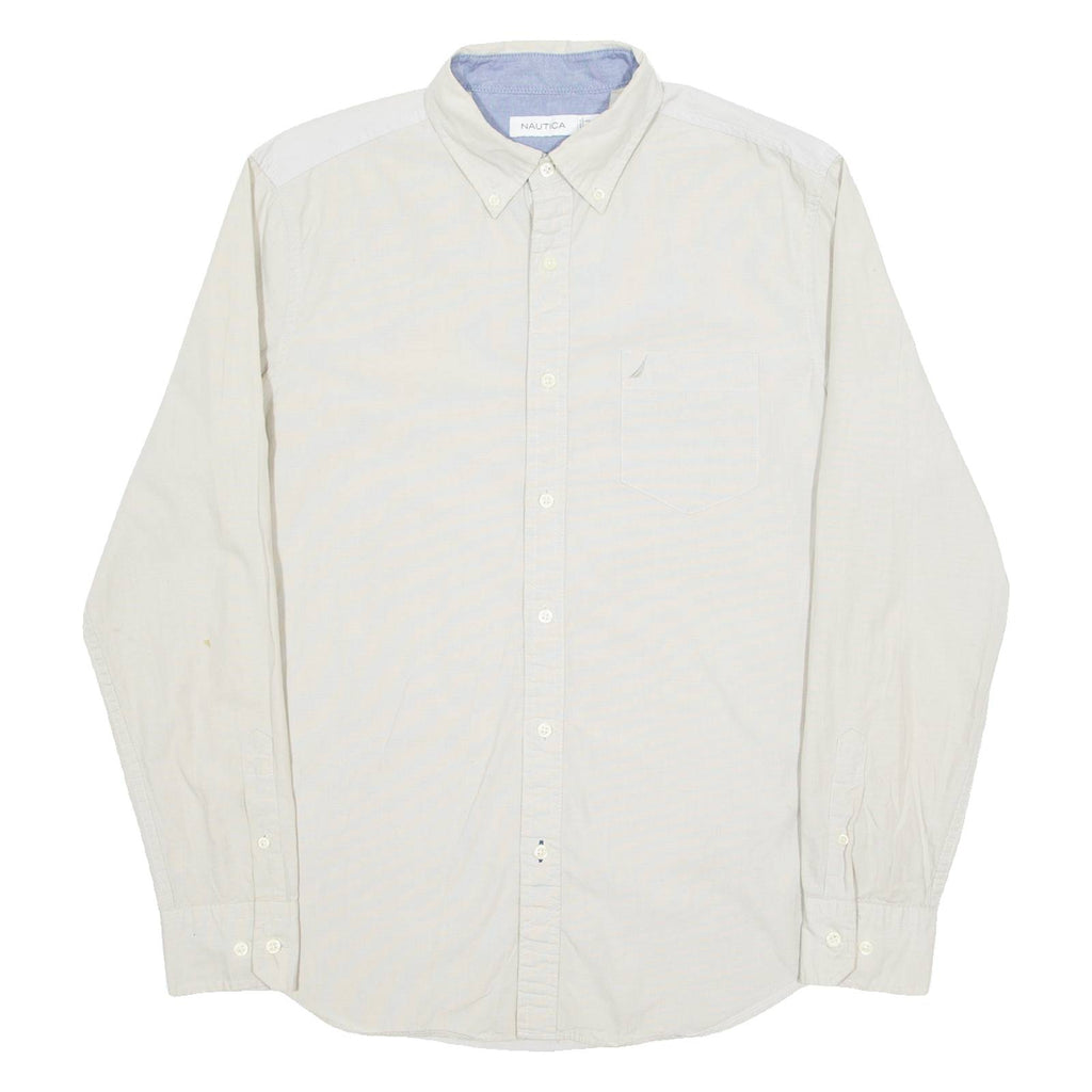 NAUTICA Mens Plain Shirt Beige Long Sleeve L