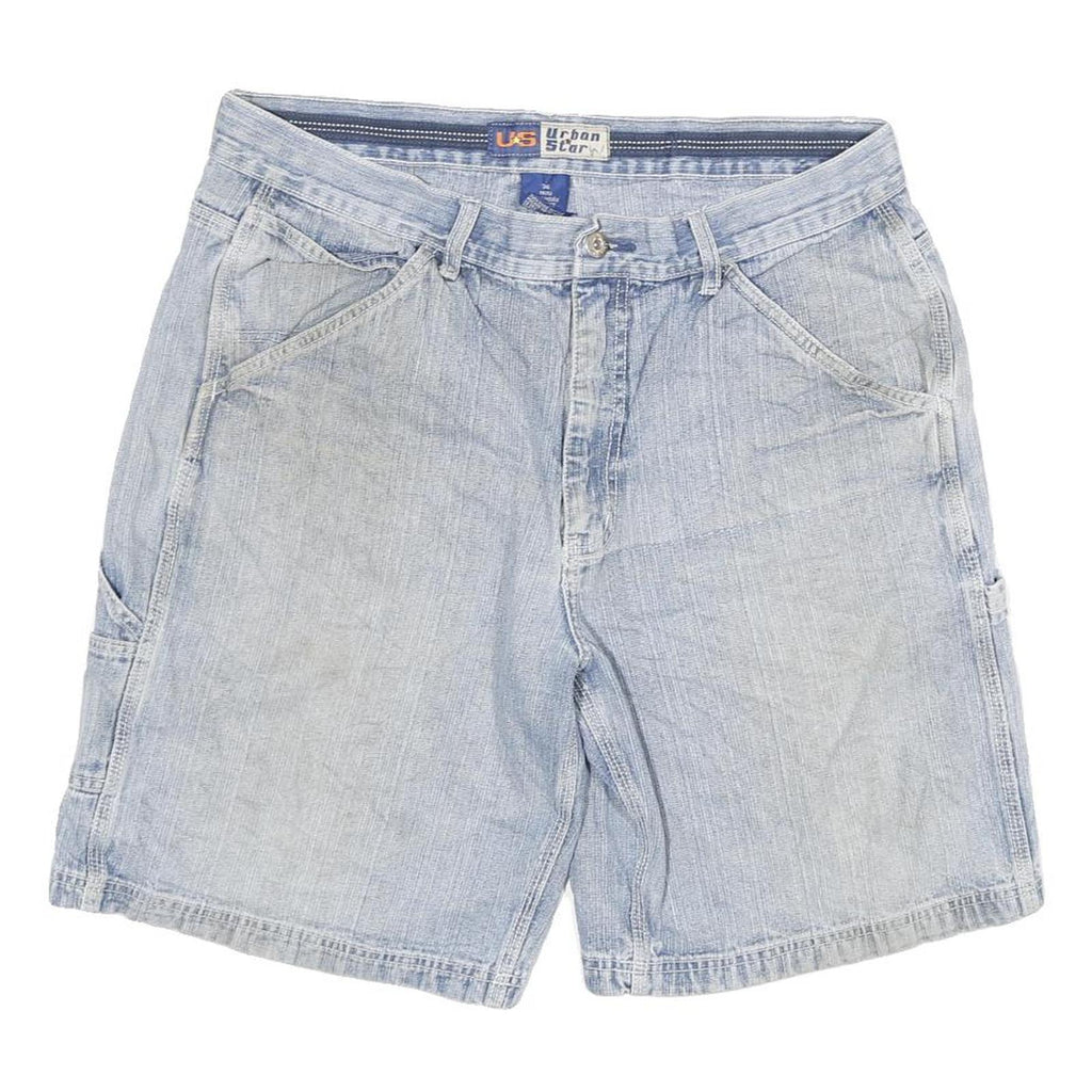 URBAN STAR Mens Light Blue Casual Cotton Blend Shorts 2XL W36 Relaxed Fit