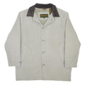 TIMBERLAND Mens Cream & Brown Cotton Corduroy Coach Jacket M Button Closure