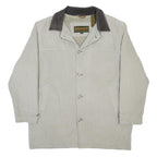 TIMBERLAND Mens Cream & Brown Cotton Corduroy Coach Jacket M Button Closure